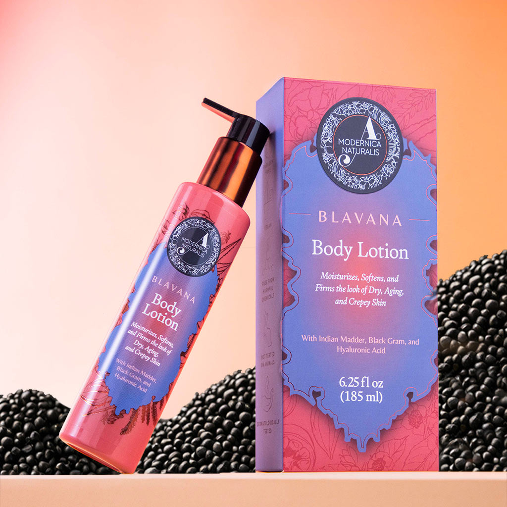 Blavana Body Lotion - Moisturizes, Softens, Firms Dry, Aging, Crepey Skin - Revolutionary Formula with Black Gram - Best Body Lotion for Mature Body Skin - With Clinically Proven Ingredients