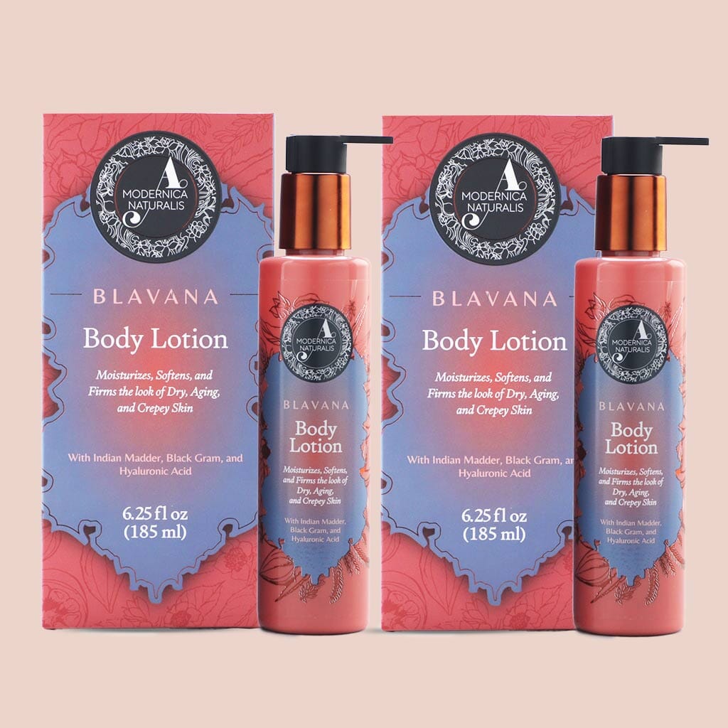 Blavana Body Lotion - Moisturizes, Softens, Firms Dry, Aging, Crepey Skin - Revolutionary Formula with Black Gram - Best Body Lotion for Mature Body Skin - With Clinically Proven Ingredients - Pack of 2 Lotion & Moisturizer A Modernica Naturalis 