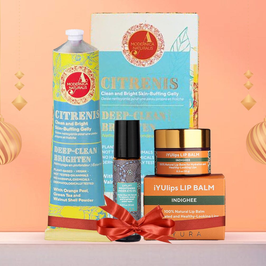 FREE BLACK FRIDAY GIFT: Timeless Radiance Trio For Brighter, Softer, and Plumper Under-Eyes, Face & Lips-with Citrenis, Lytlift Brightening Under-Eye Oil and iYUlips IndiGhee Lip Balm