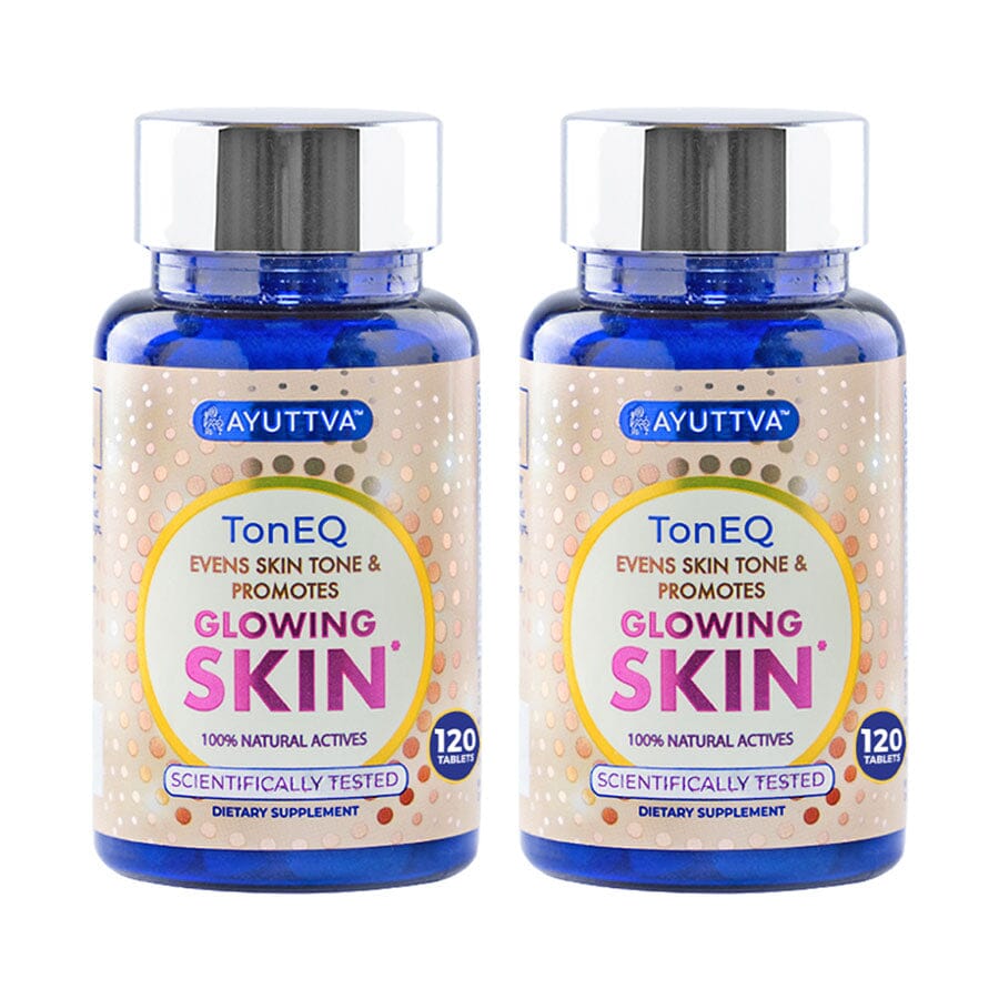 TonEQ Pack of 2 - Ayurvedic supplement with Amla, Licorice and other herbs for Even-Toned, Brightened and Healthy looking skin