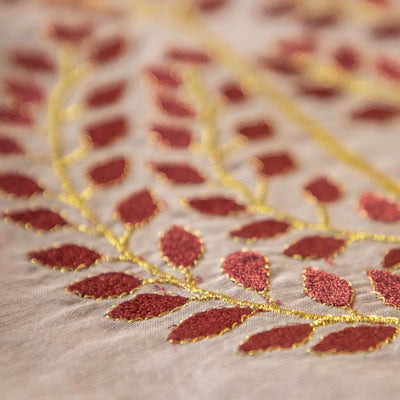 iYURA's Manjish Glow Chanderi Scarf with Zari Embroidery singleton_gift The Ayurveda Experience