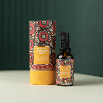 Prinourish Skin-Enriching Superfood Serum - With Almond Oil, Olive Oil, Turmeric, Mango and More Ayurvedic Herbs Face oil iYURA