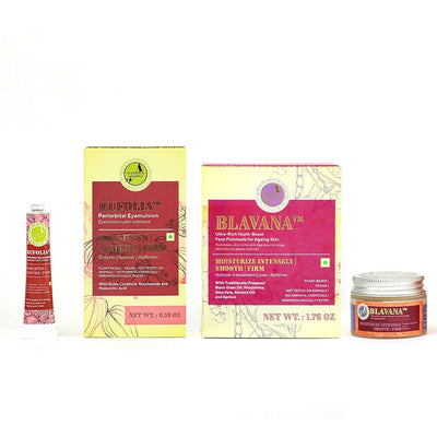 The Age Hold Duo - Ultimate Ayurvedic Herbs for Youthful Skin packaging along with product with a white background